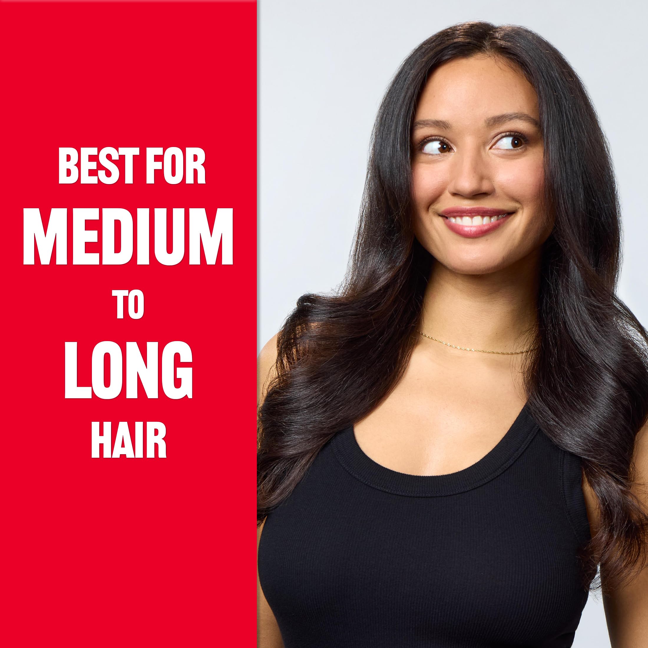 REVLON One-Step Volumizer root-lift demo showing added volume.