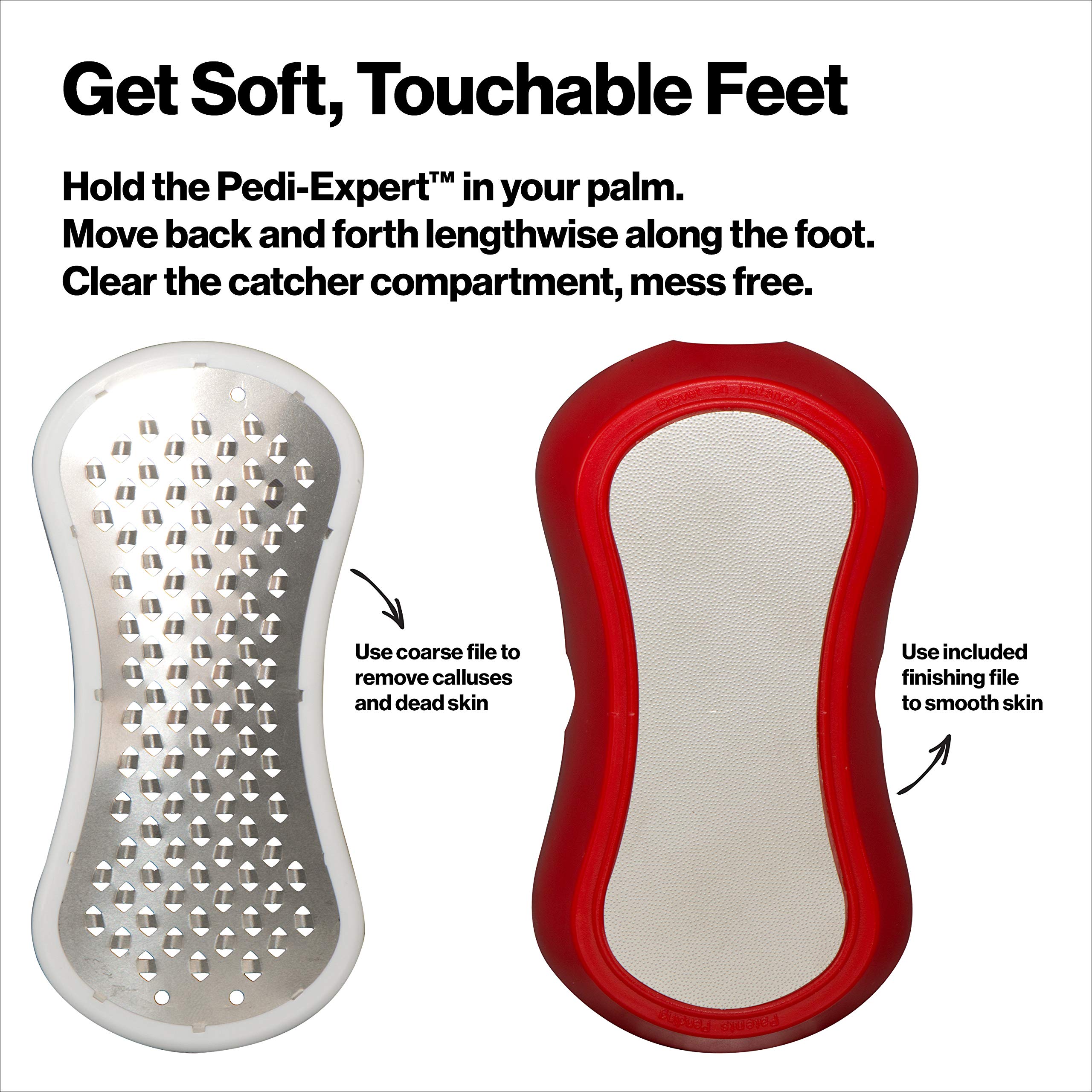 REVLON PediExpert ergonomic handle ensures comfortable, controlled filing