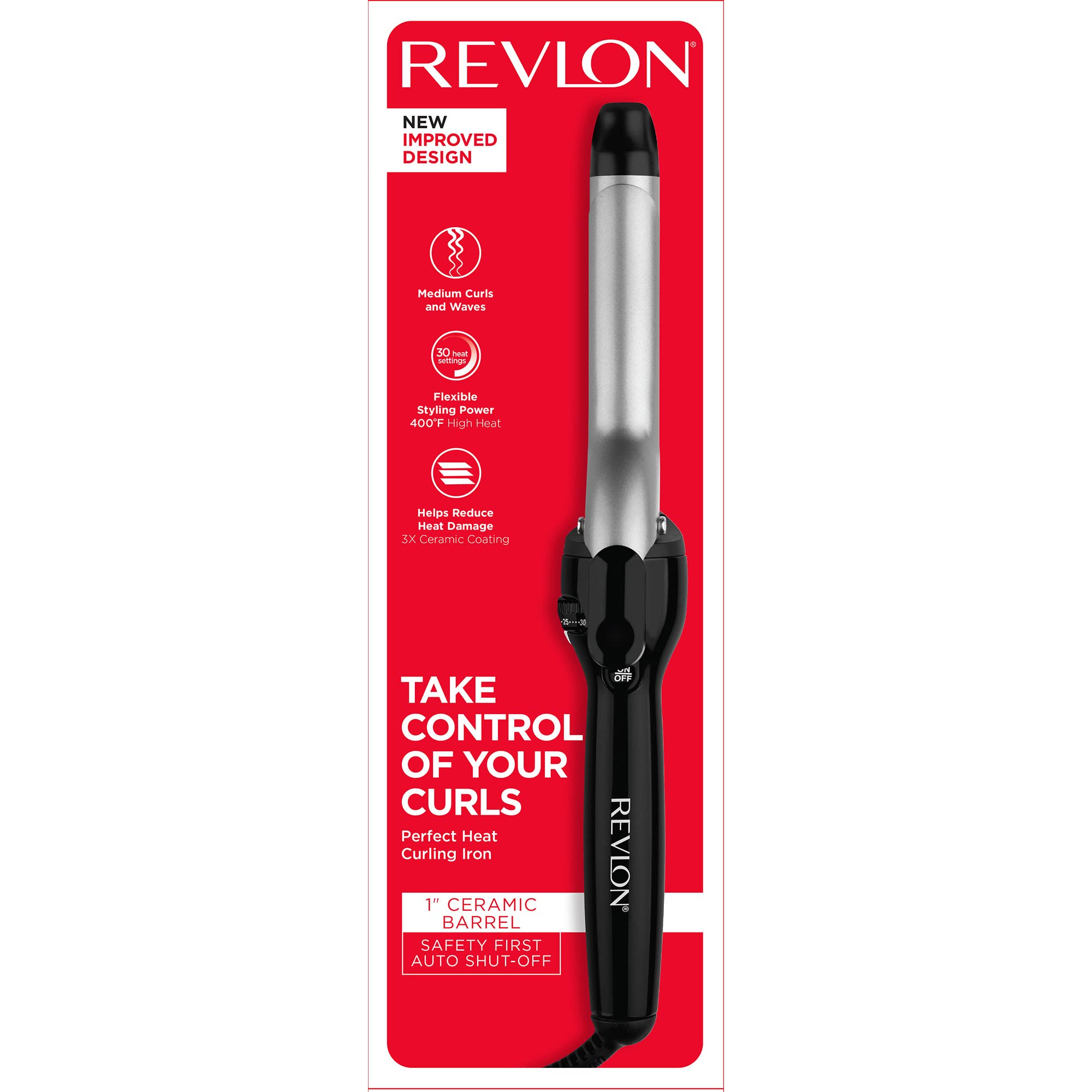 Revlon Perfect Heat dual voltage label close-up supports worldwide use.