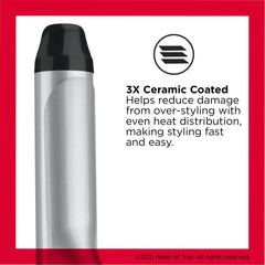 Revlon Perfect Heat ceramic coating close-up highlights even heat distribution for smoother styling.