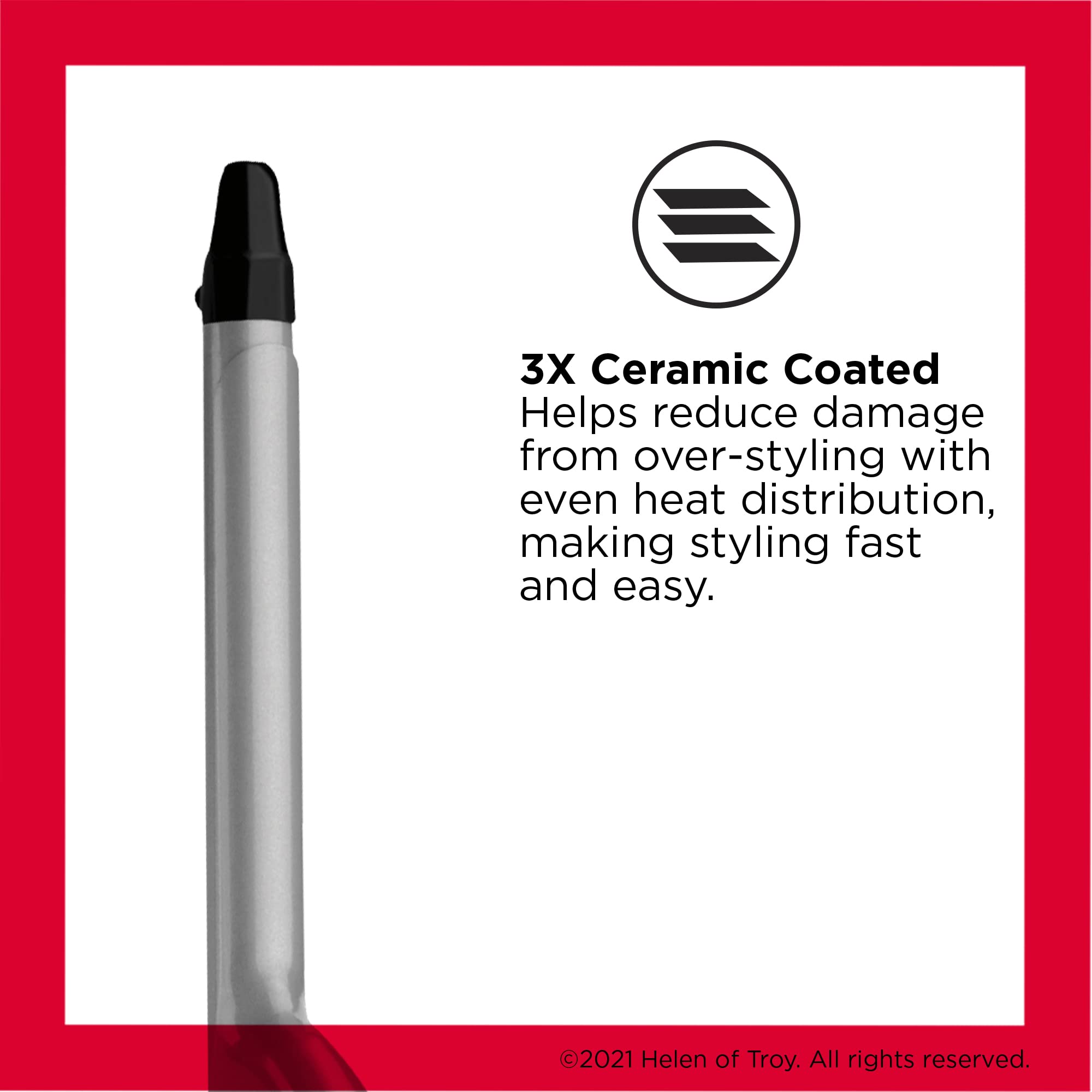Revlon Perfect Heat curling iron ergonomic handle for comfortable styling