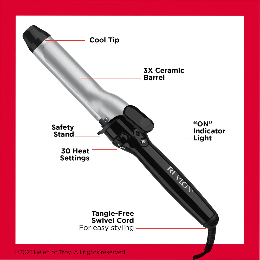Revlon Perfect Heat 400°F max heat supports versatile curl options.