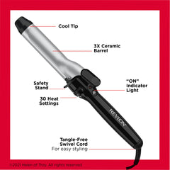 Revlon Perfect Heat 400°F max heat supports versatile curl options.