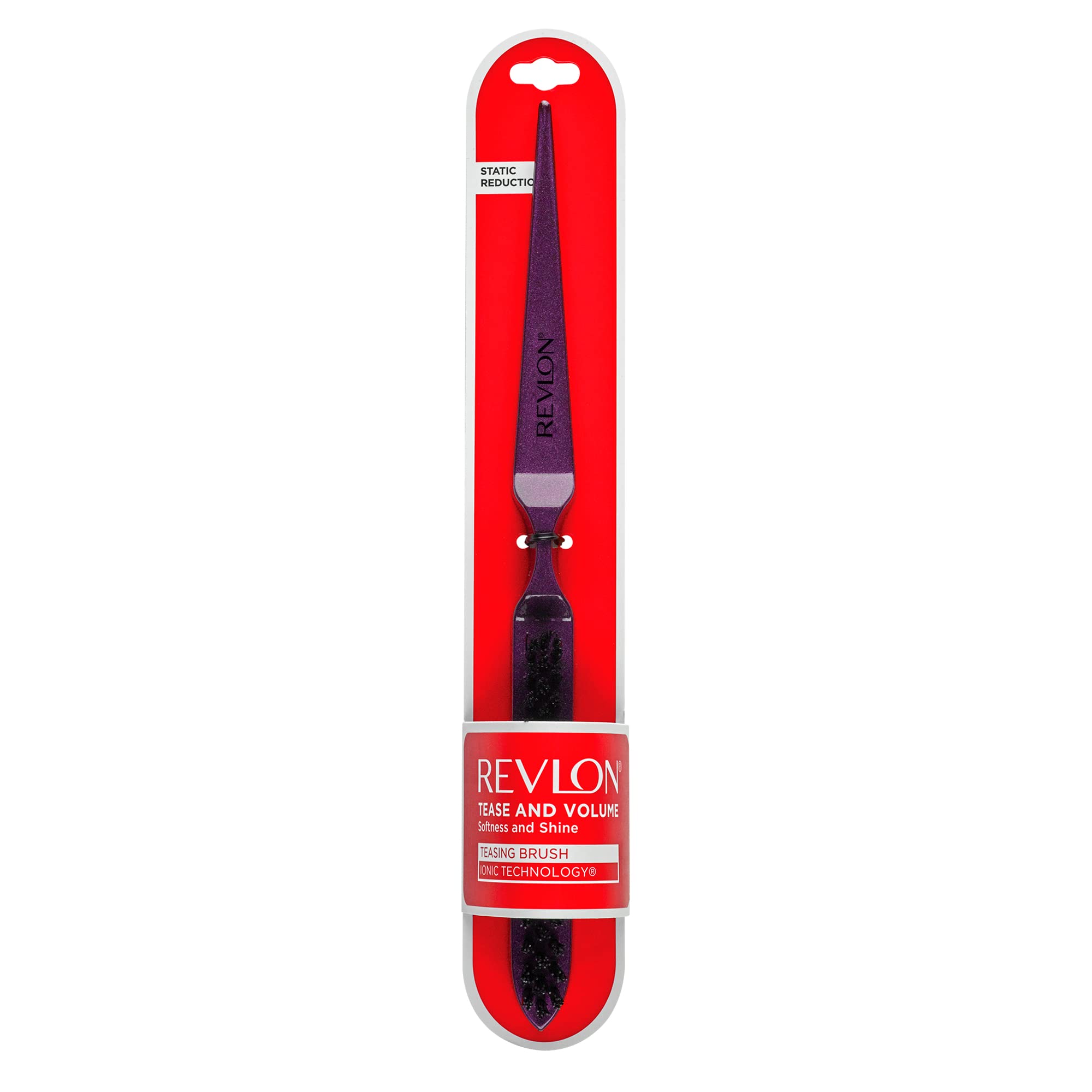 REVLON Perfect Style Teasing Brush Purple front view shows volume-boosting design for lift