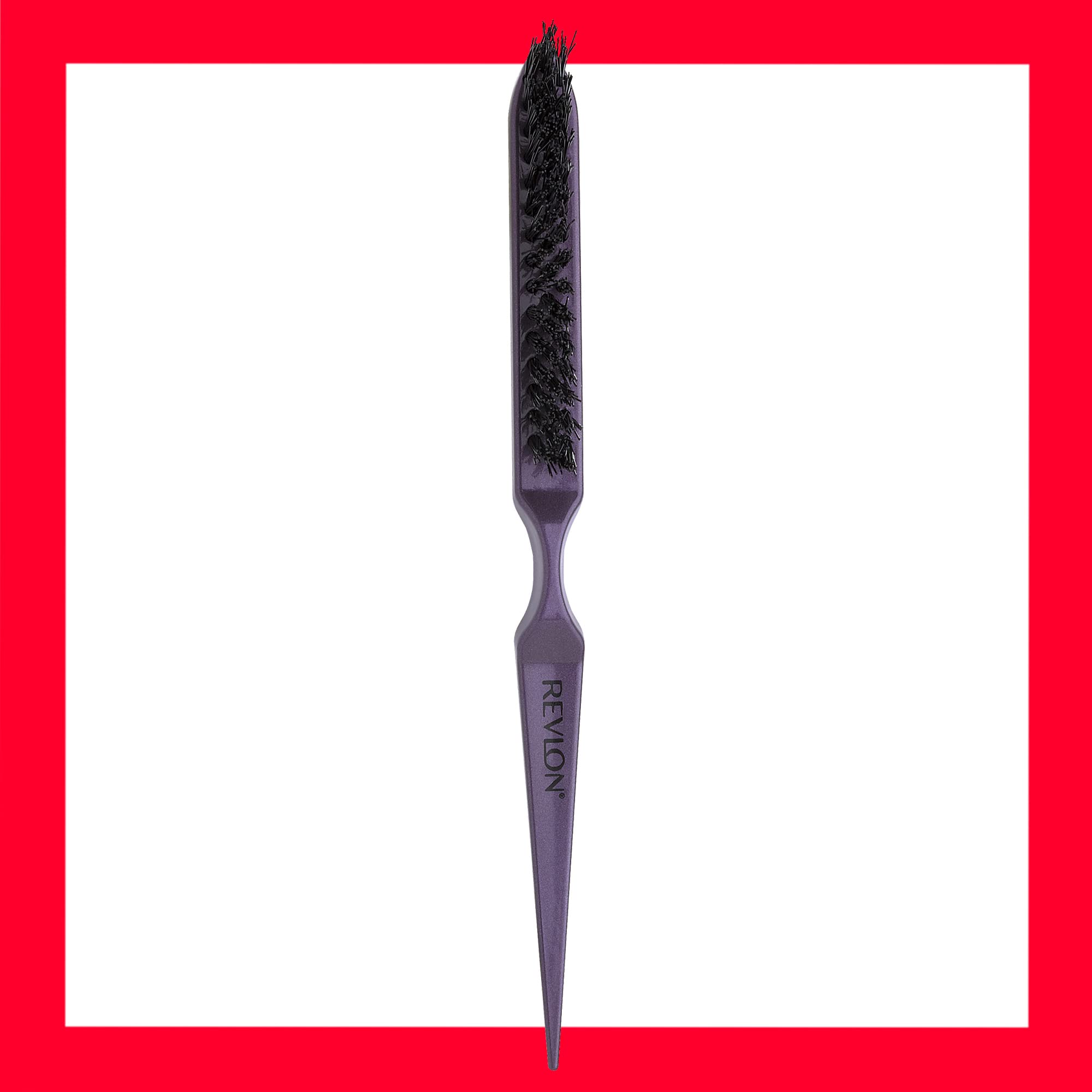 REVLON Perfect Style Teasing Brush Purple sectioning view demonstrates precise parting capability