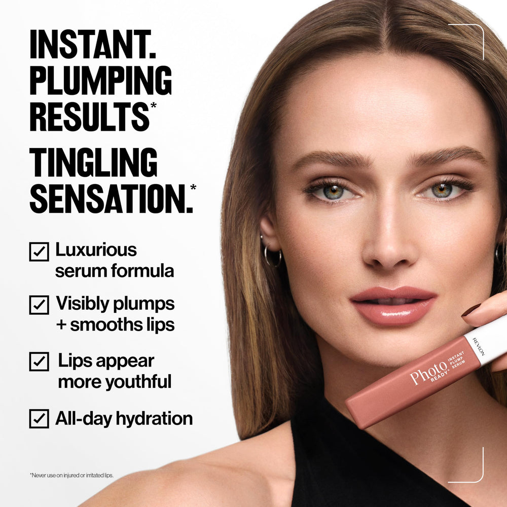Revlon PhotoReady Instant Plump Serum, color natural que realza el tono de tus labios.