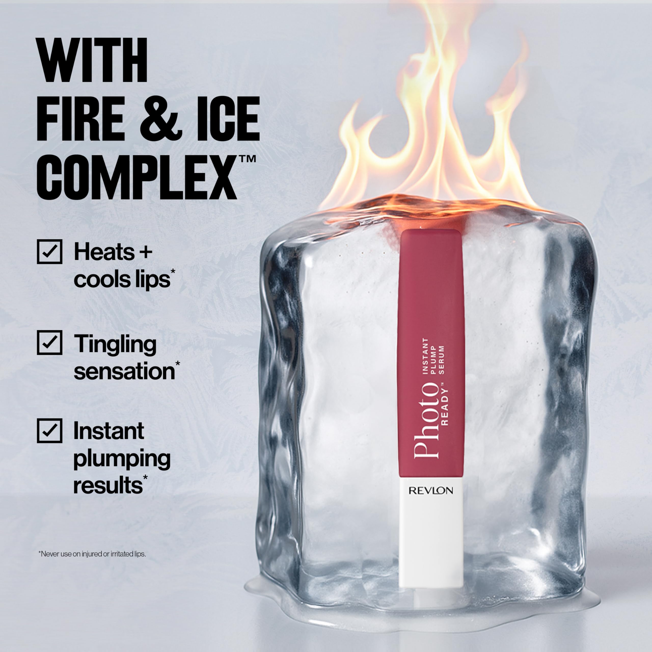 Revlon PhotoReady Instant Plump Serum, nutrición y humedad para labios sedosos.