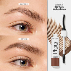 Revlon PhotoReady levantamiento-cejas gel muestra aplicación para cejas definidas y naturales.