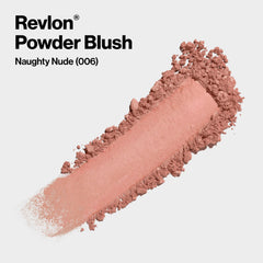 Revlon Powder Blush application brush-sweep demonstrates easy color pickup and blend