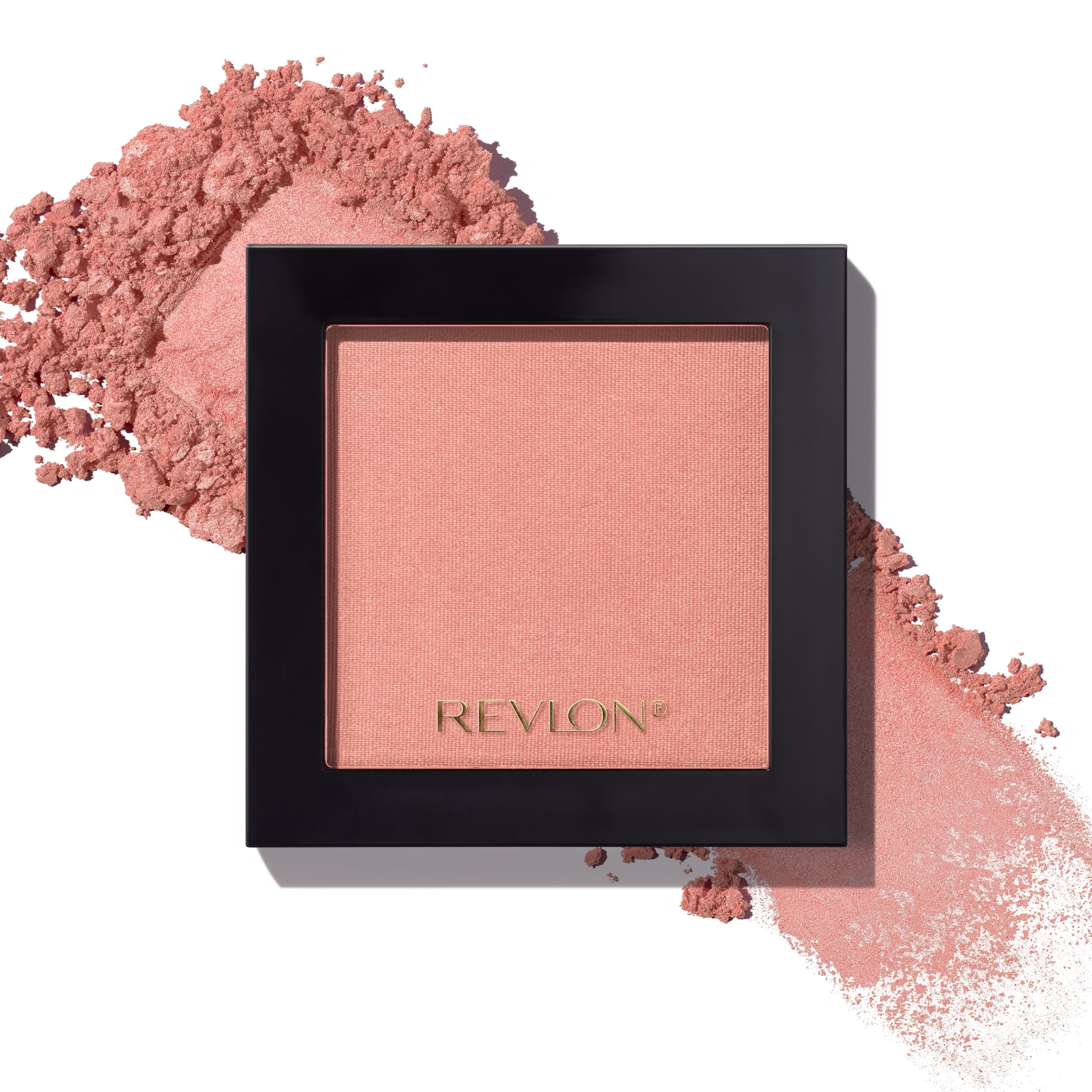 Revlon Powder Blush Apricute compact closeup shows buildable color for a natural glow