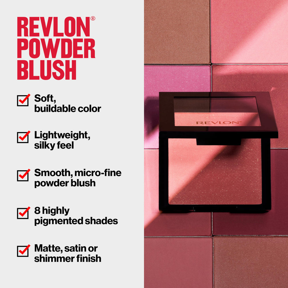Close-up of Revlon Powder Blush smooth texture for easy blending