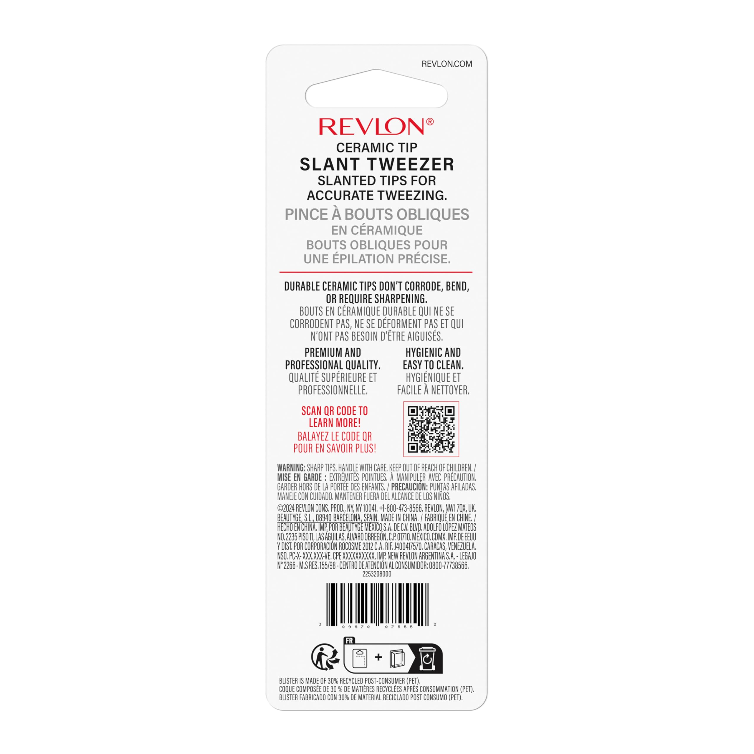 Revlon precision tweezers ideal for a clean brow arch and hair removal.