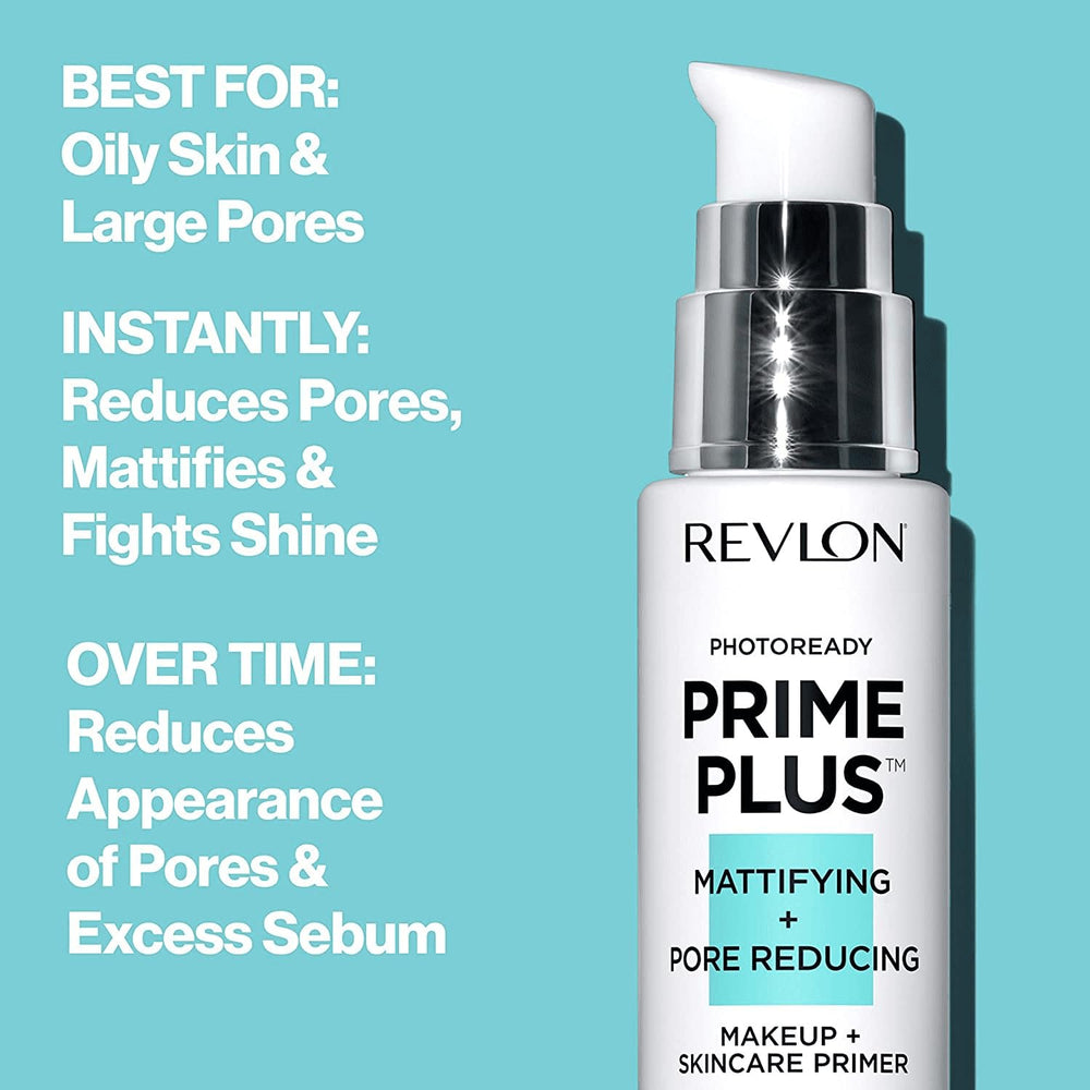 Revlon primer de rostro, textura mate, difumina poros para un lienzo suave.