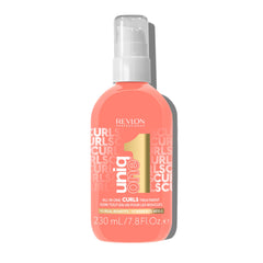 Revlon Professional UniqOne Curls, botella y aplicación para definición de rizos
