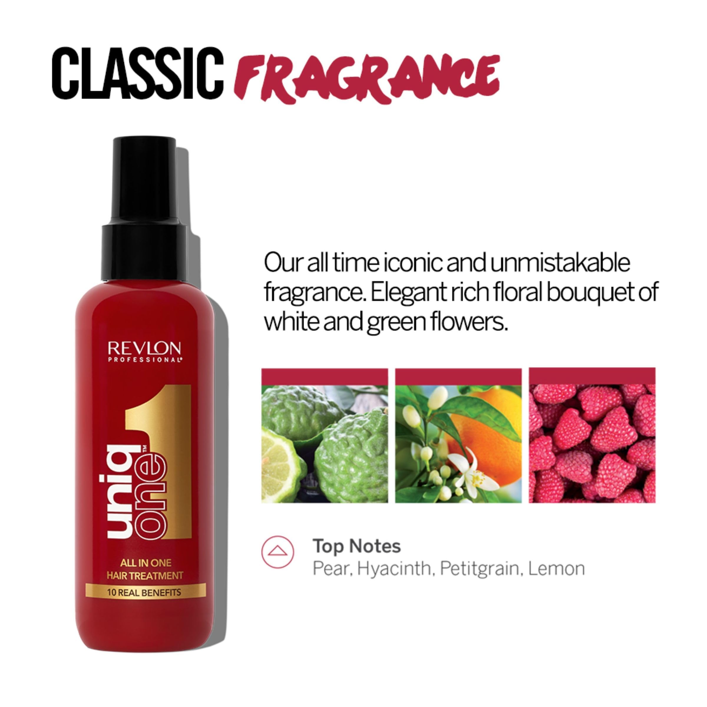 REVLON PROFESSIONAL UniqOne detangles hair for easier styling and manageability.