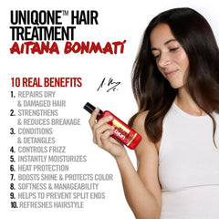 REVLON PROFESSIONAL UniqOne uses on damp hair for efficient detangling and styling.