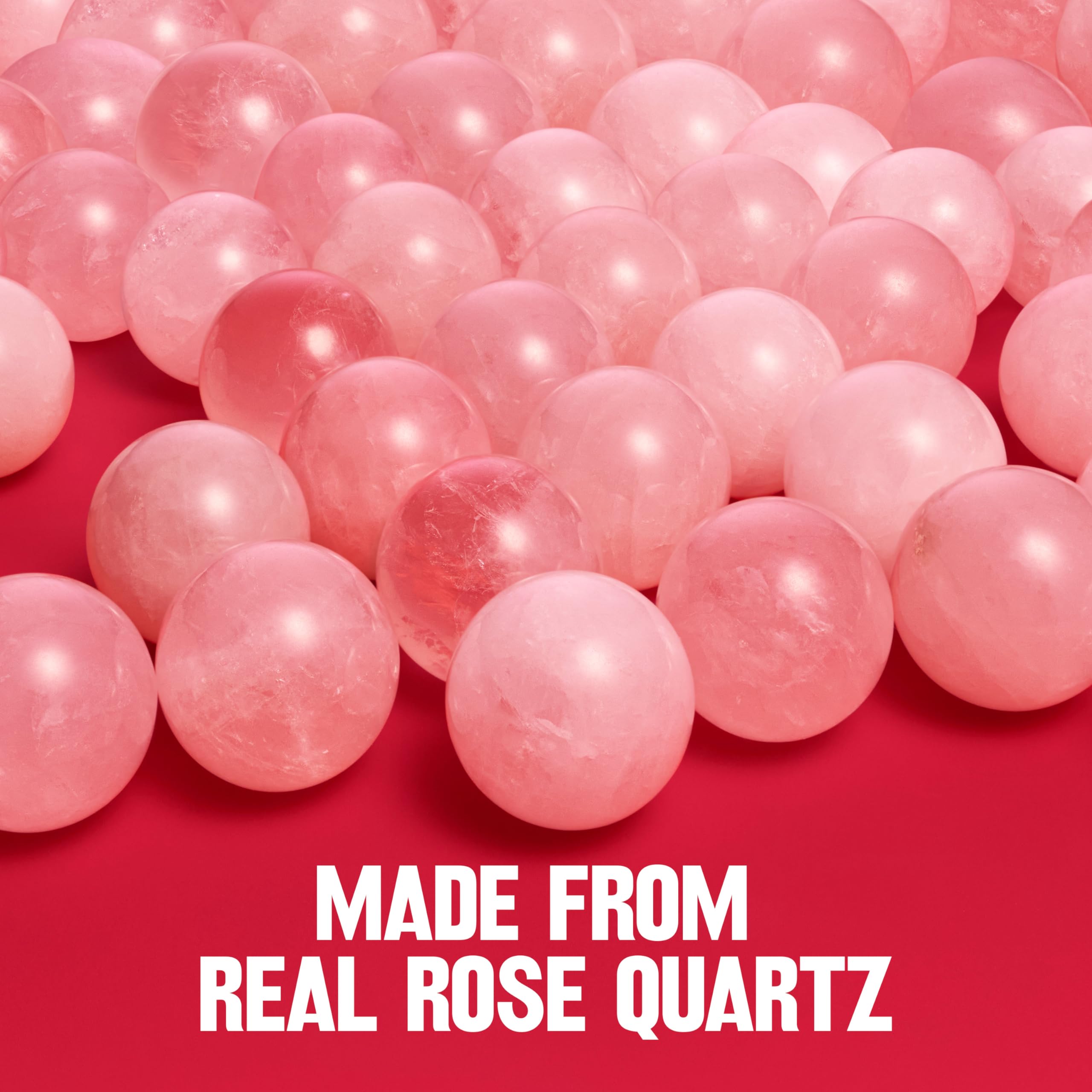 Apto para piel sensible gracias al cuarzo rosa suave.
