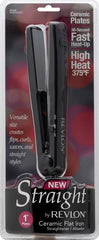 REVLON Smooth and Straight showing 1-inch plates near roots for ultra-straight results.