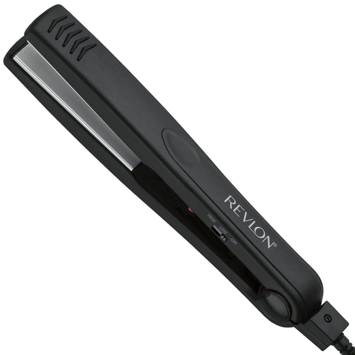 REVLON Smooth and Straight flat iron with ceramic coating for gentle, even heat on hair.