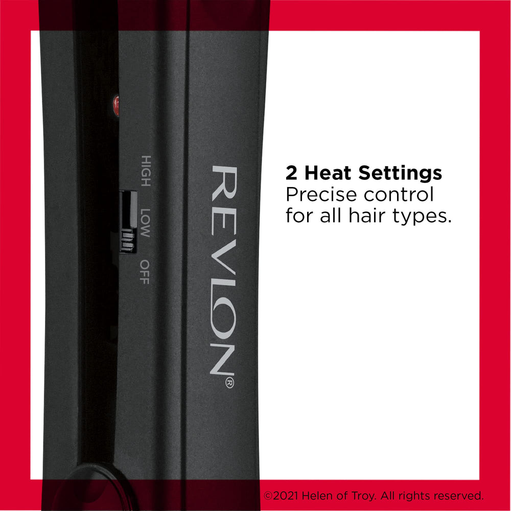 REVLON Smooth and Straight features silicone finger grips for comfortable handling.