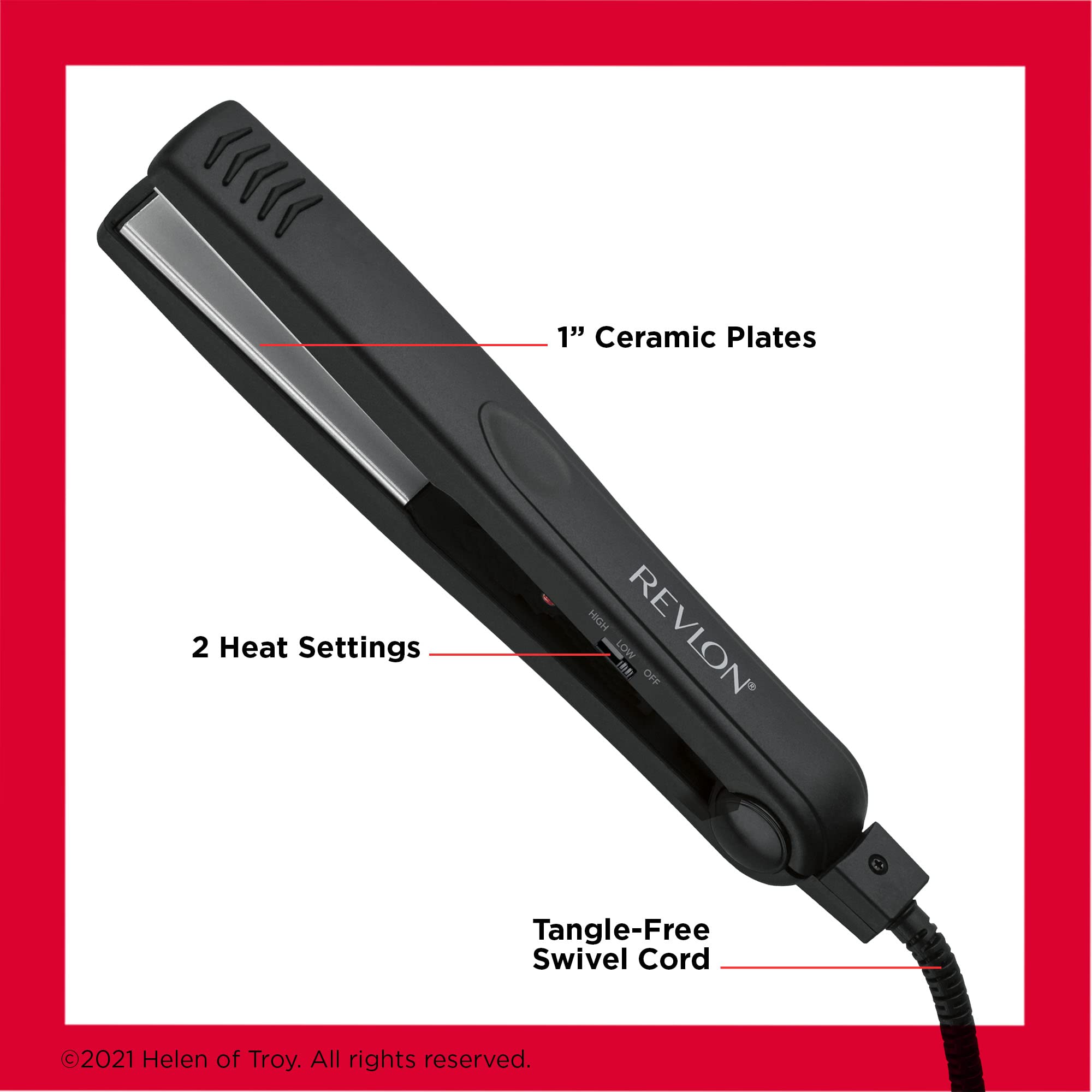REVLON Smooth and Straight with travel-friendly swivel cord for on-the-go styling.