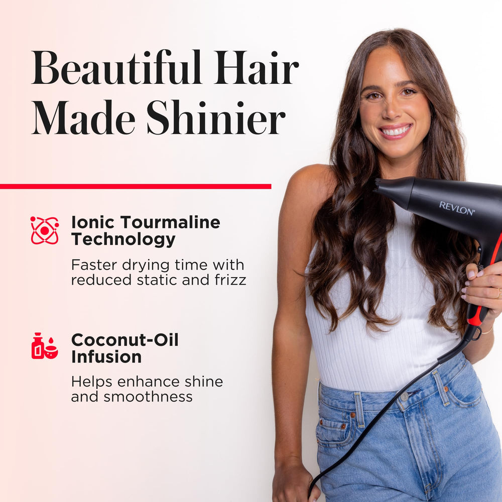 REVLON SmoothStay ionic ceramic technology for reduced static during drying.