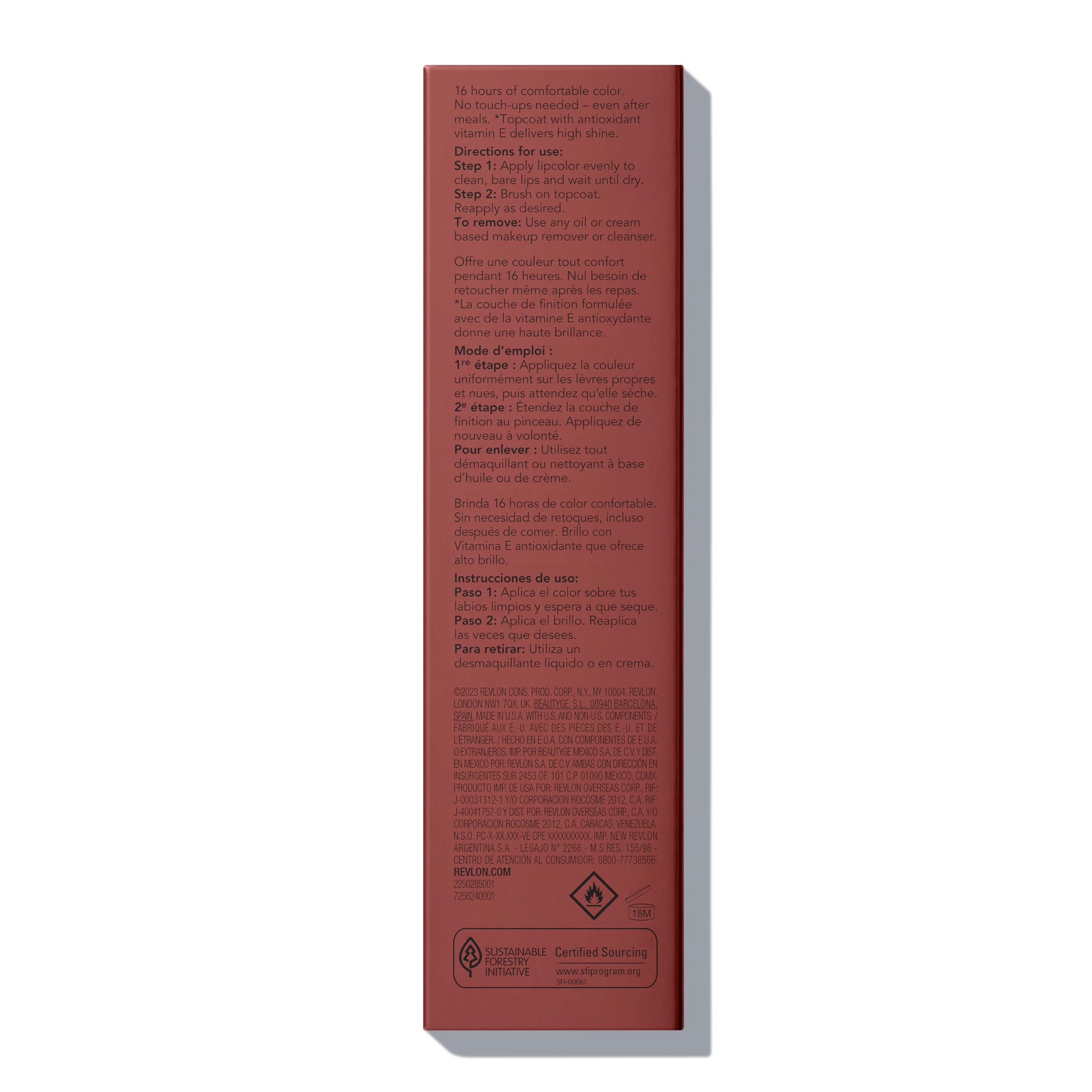 Revlon soft plush formula lipstick delivers comfortable lip wear.