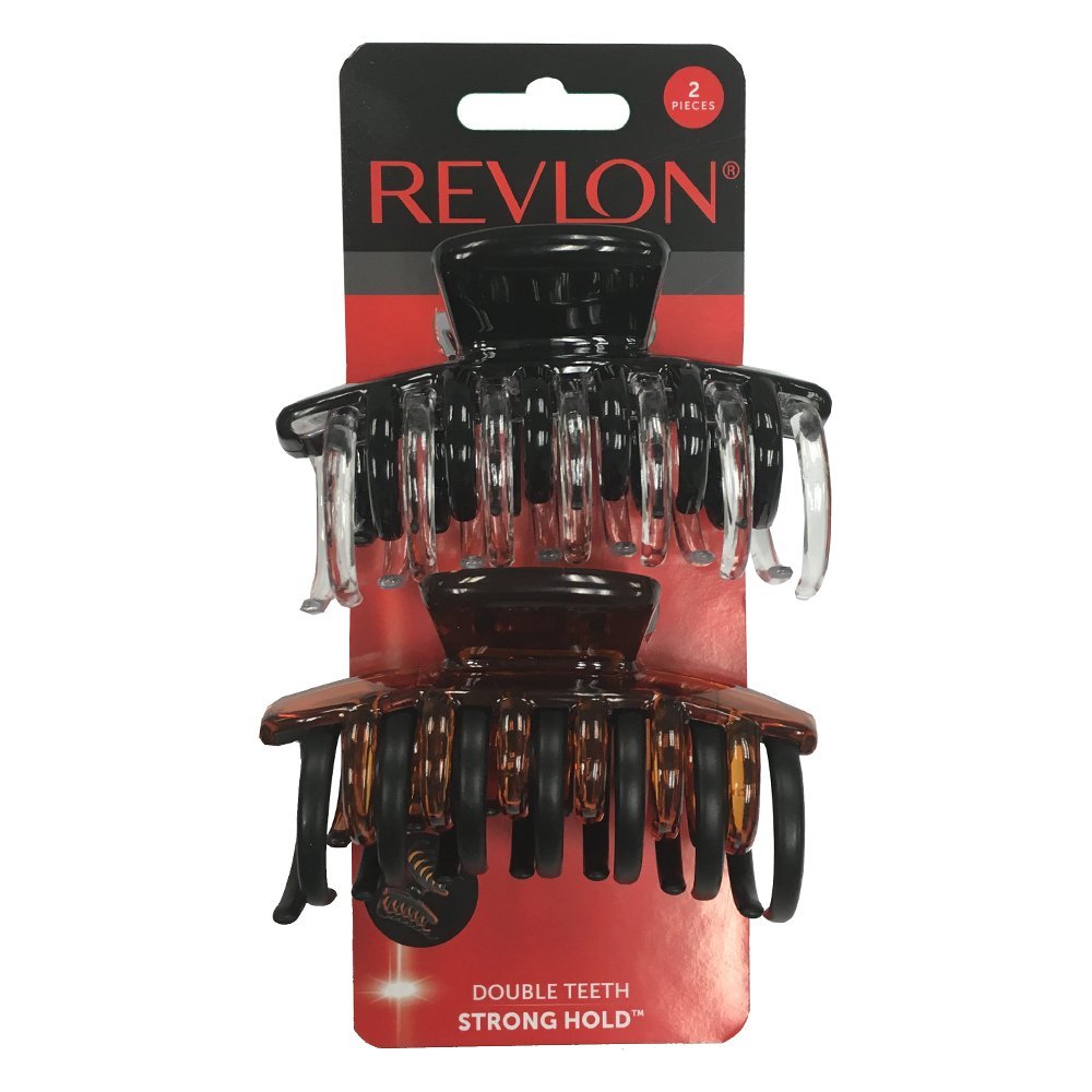 REVLON strong hold hair claw clip secures hair all day with a slip-free grip