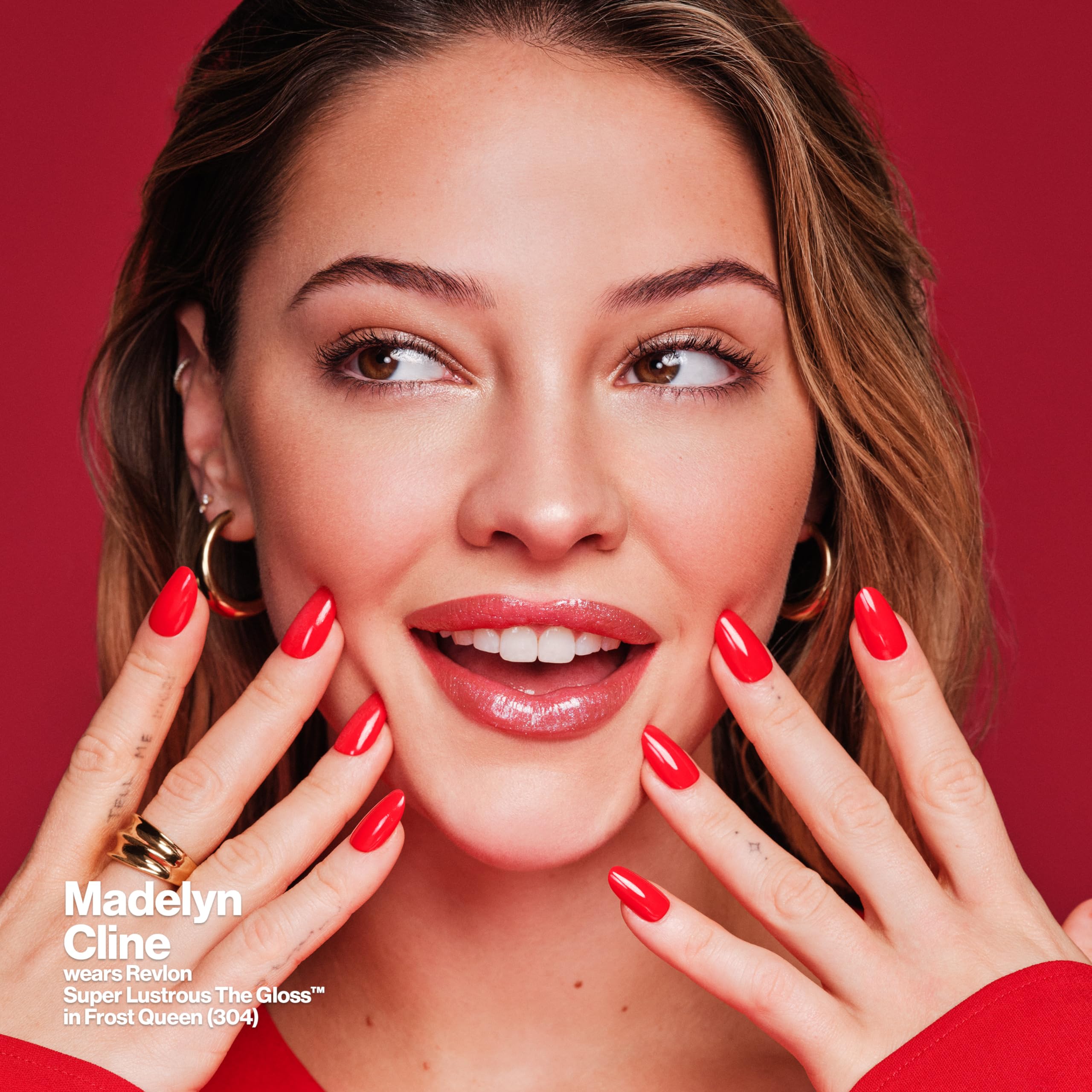 Revlon acabado brillante para un look vibrante.