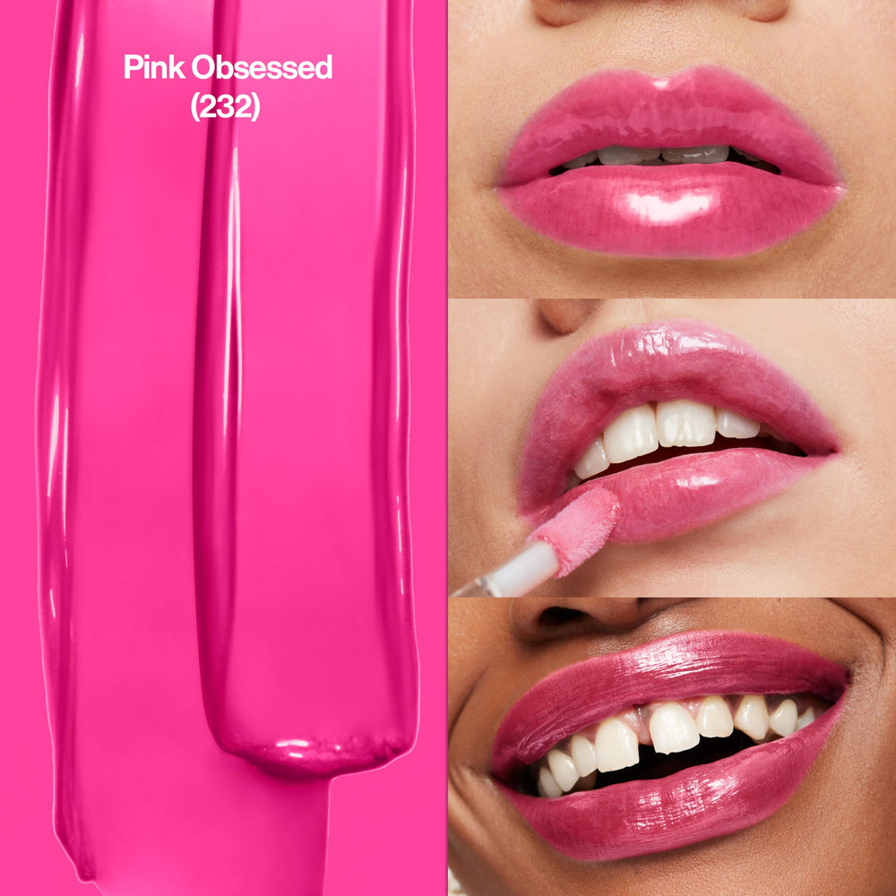 Closeup of nonsticky application of Revlon gloss on lips
