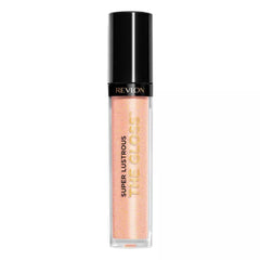 Revlon Super Lustrous Lip Gloss Sandstorm on lips for a glossy, non-sticky finish