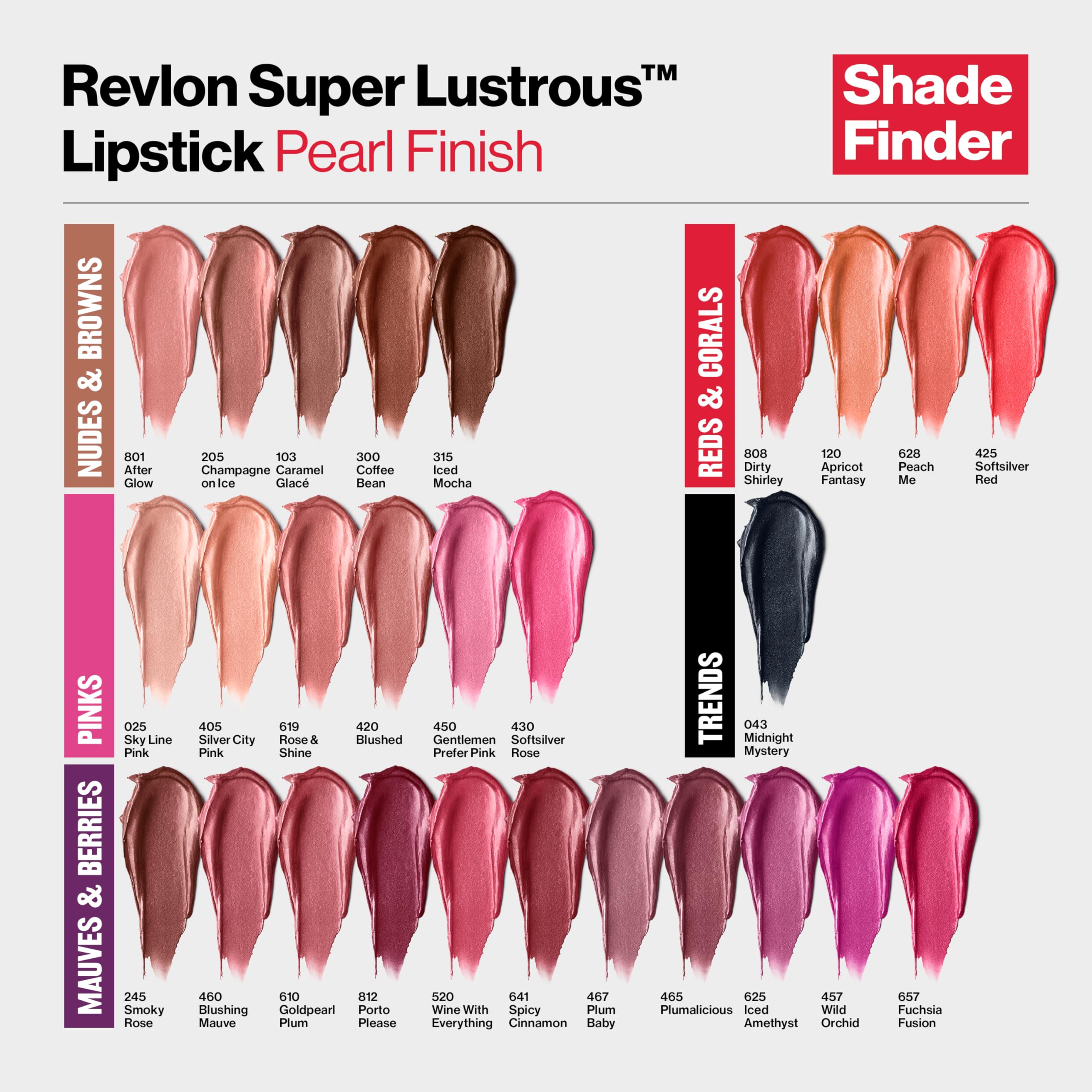 Revlon Super Lustrous Lipstick comes in 72 shades for versatile daily looks.