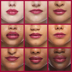 REVLON Super Lustrous Lipstick application close-up showing creamy texture.