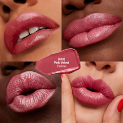 Revlon Super Lustrous Lipstick application on lips demonstrates creamy glide and even coverage.