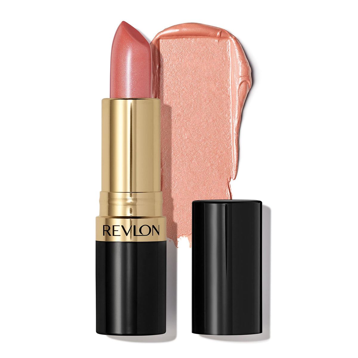 REVLON Super Lustrous Lipstick application close-up showing creamy color.