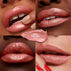 Revlon Super Lustrous Lipstick creamy formula swatch emphasizes smooth feel.