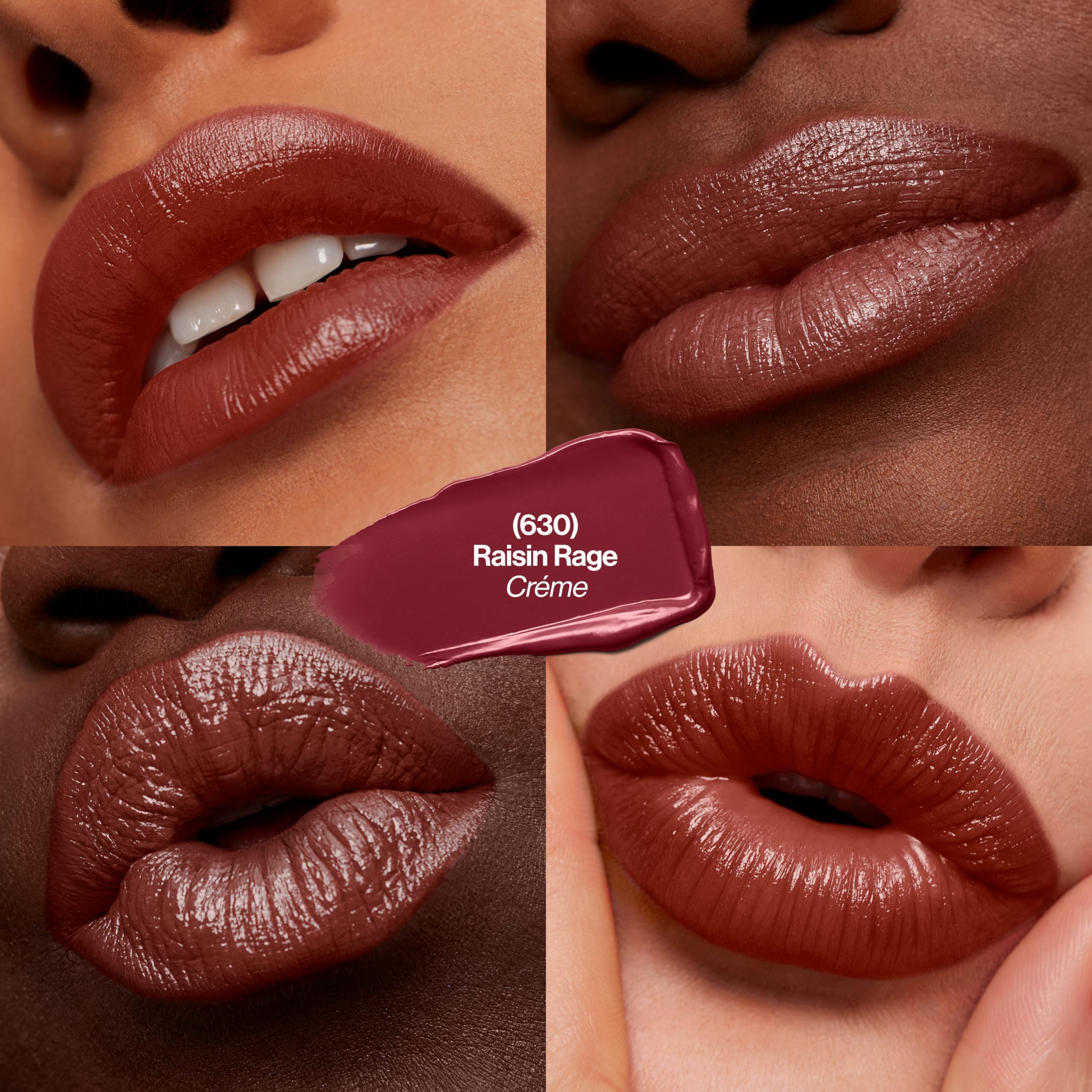 REVLON Super Lustrous Lipstick creamy texture close-up, highlighting soft, fuller-looking lips.
