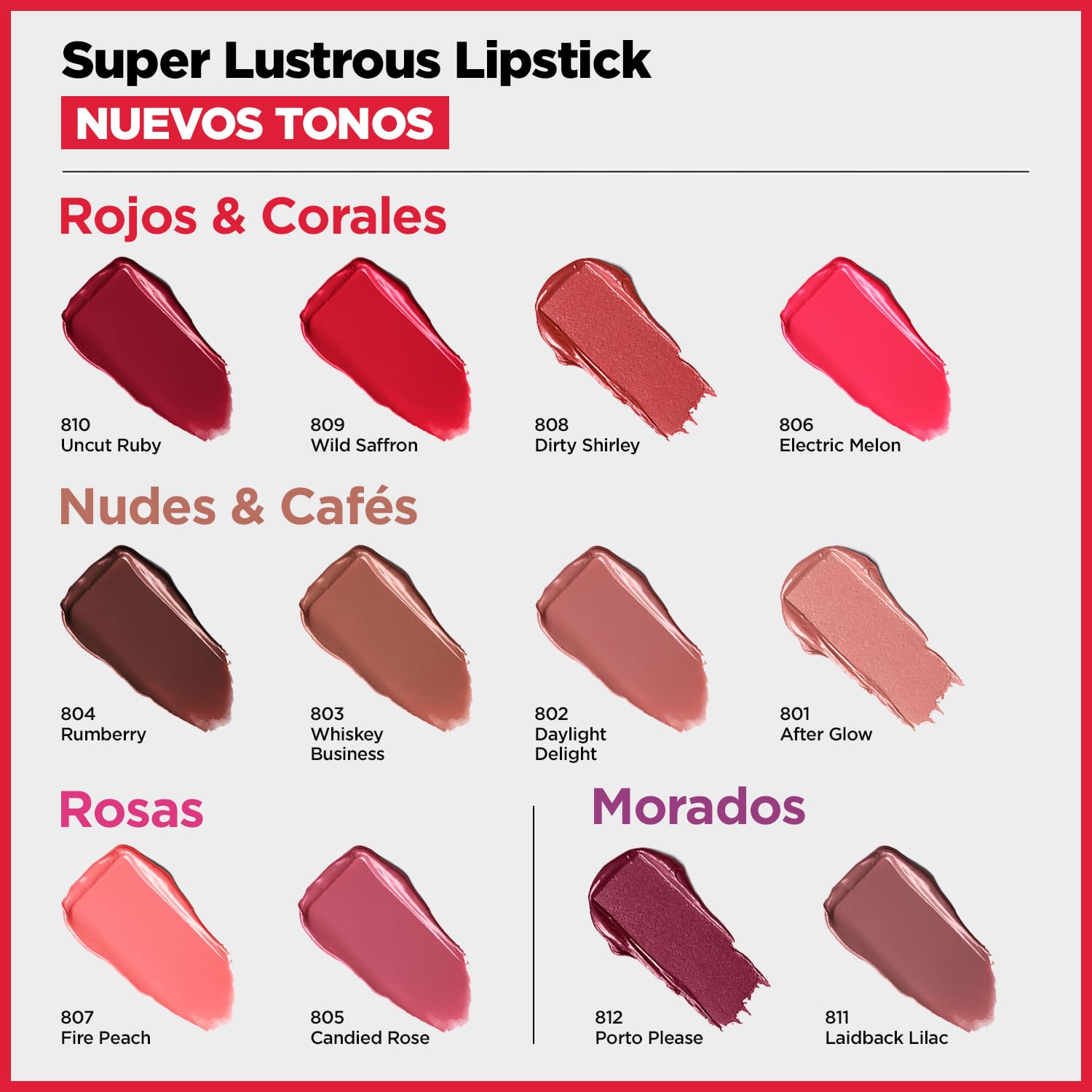 Revlon Super Lustrous Lipstick closeup displays smooth finish and reduced lip lines