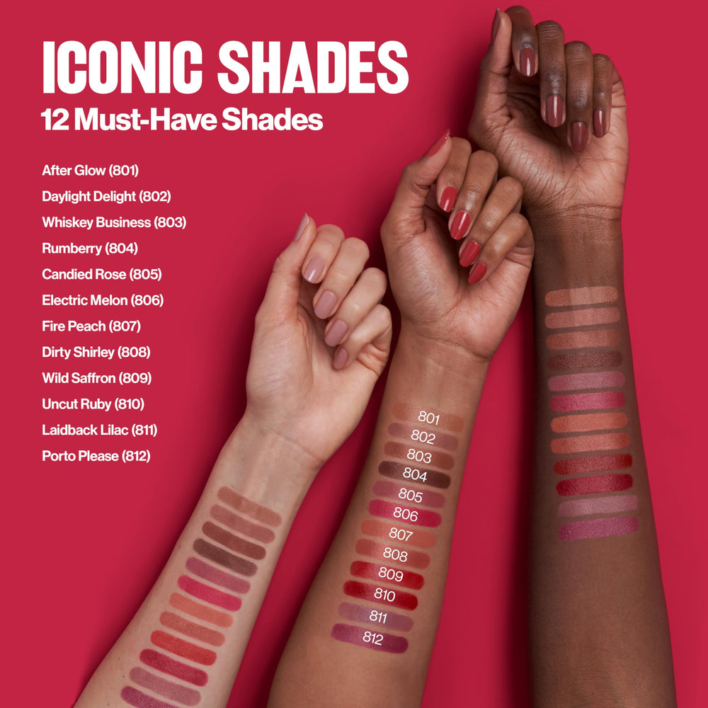 Packaging shot featuring REVLON Super Lustrous Lipstick for premium appeal.