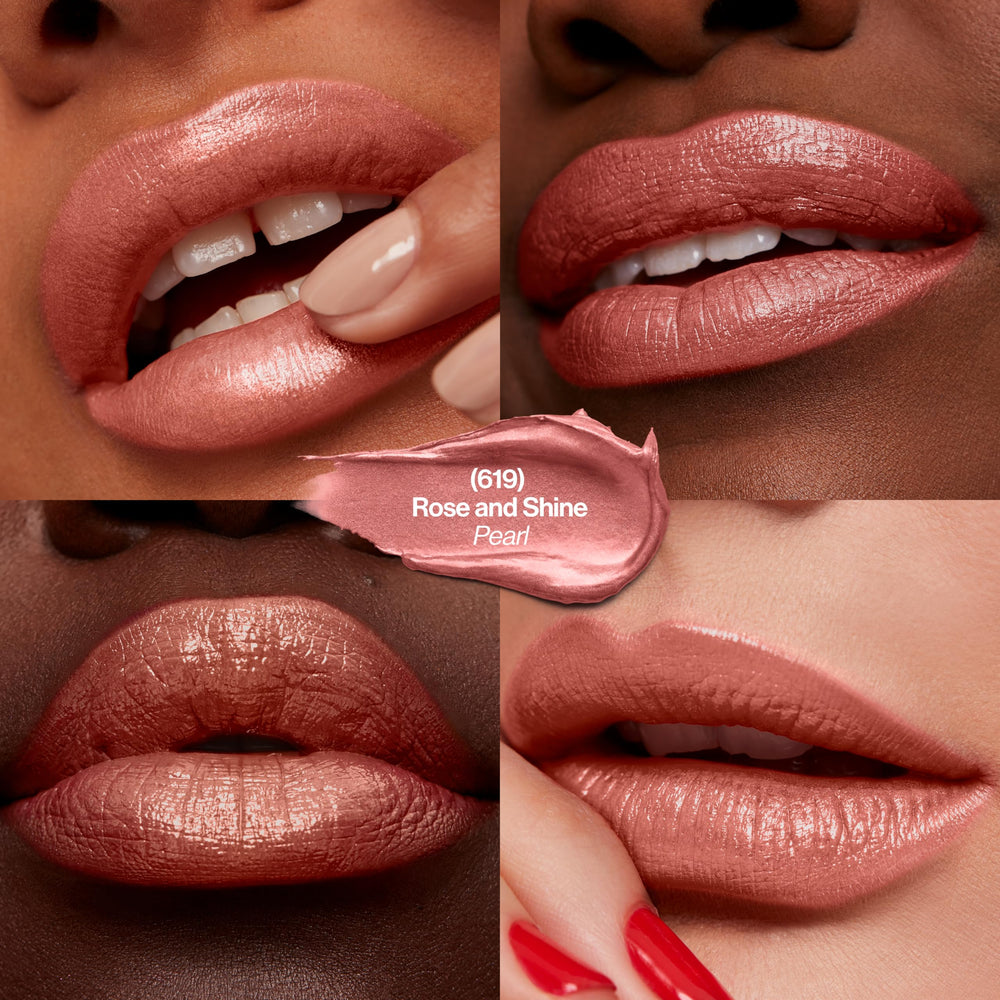Revlon lipstick Rose & Shine tube packaging shown for easy everyday use.