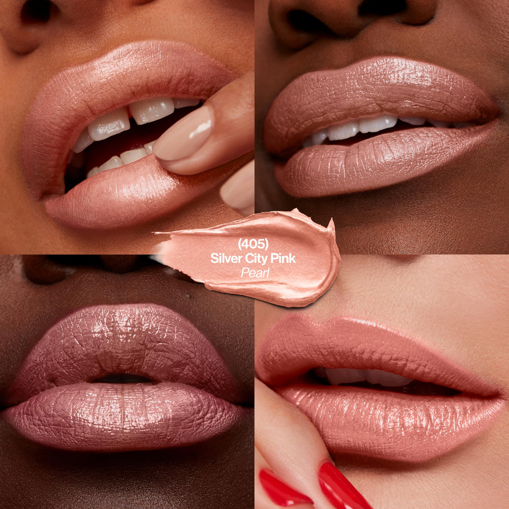 REVLON Silver City Pink swatch reveals rich color payoff.