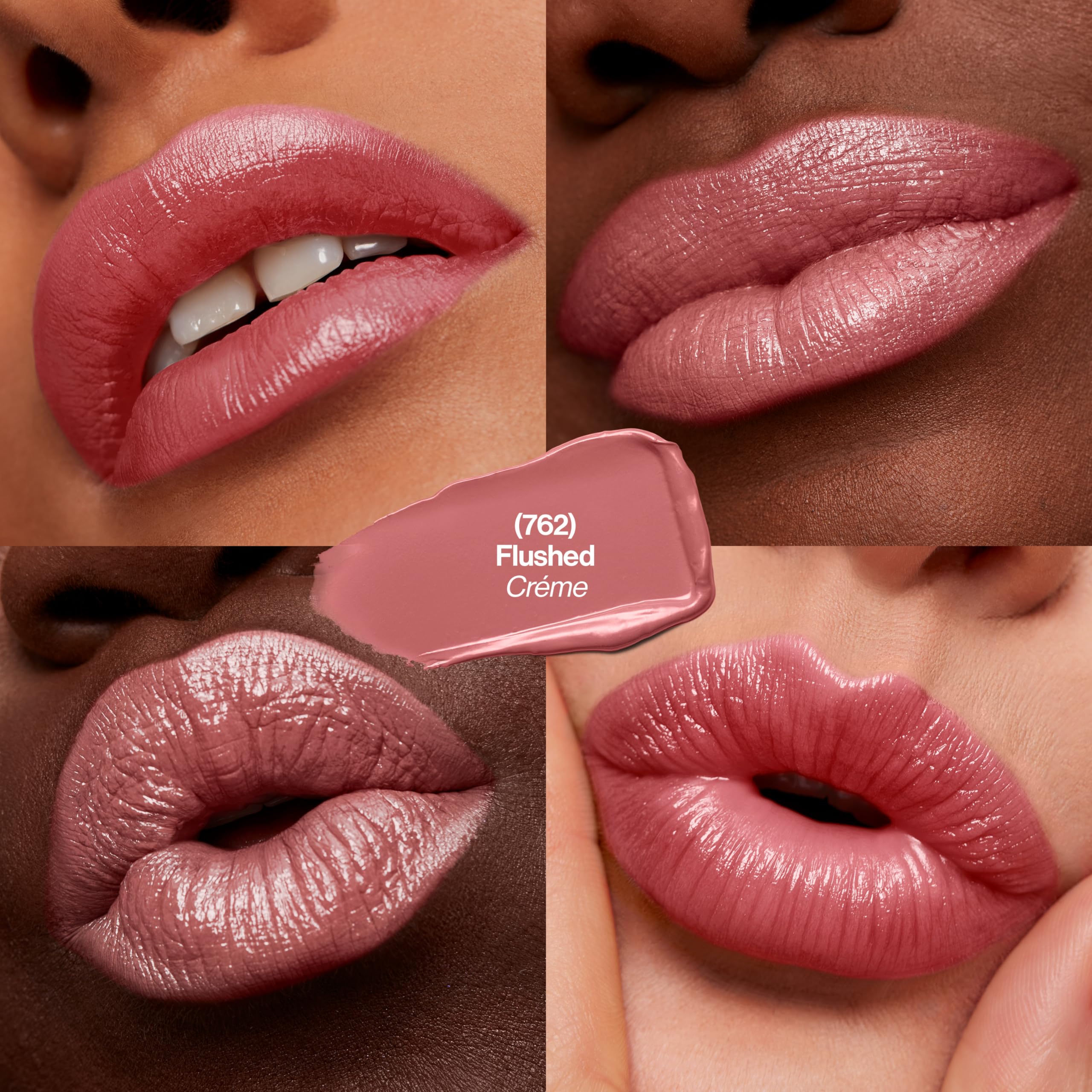 REVLON Super Lustrous Lipstick on lips highlights soft, fuller-looking appearance with minimized lines.