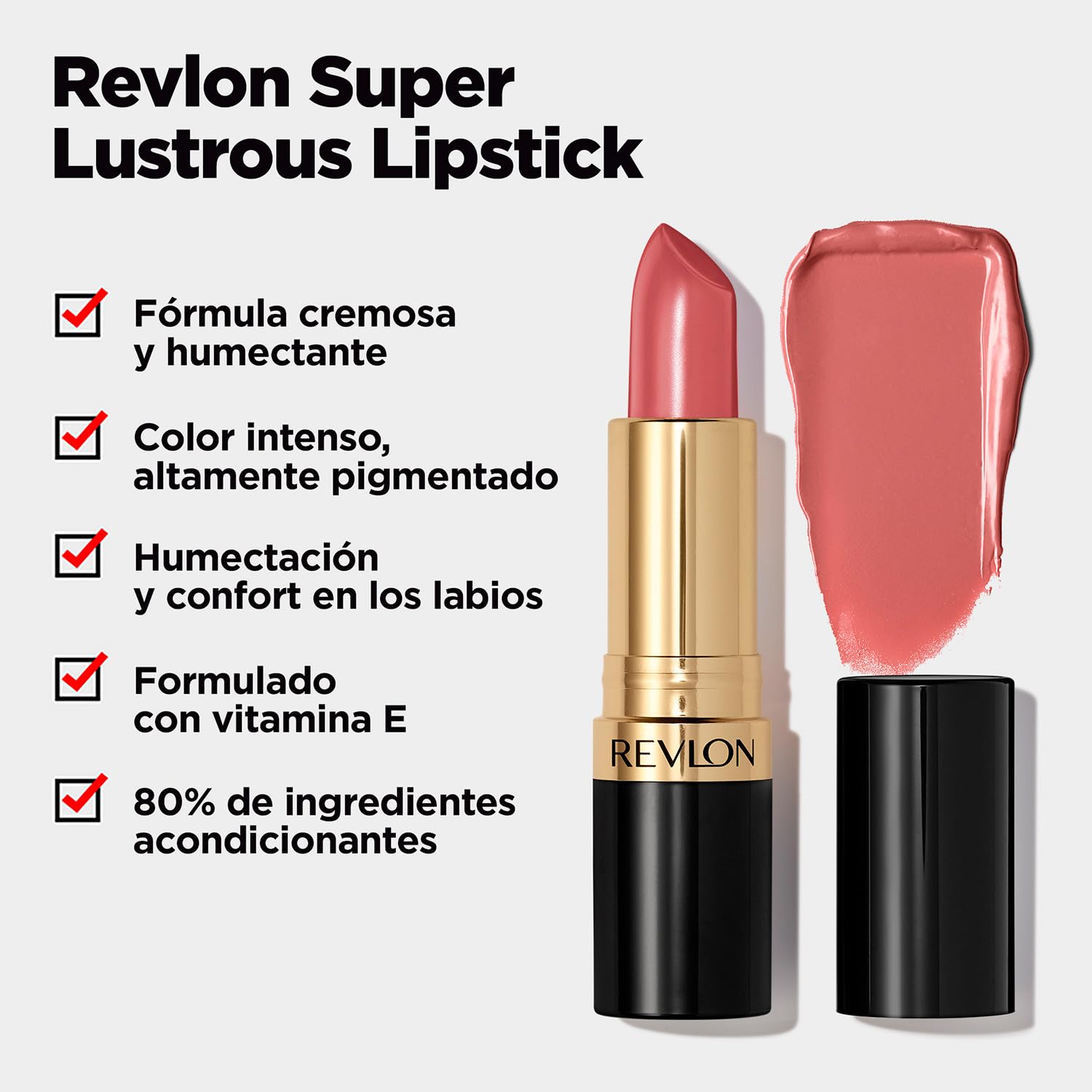 Revlon Super Lustrous Lipstick Fire Peach offers soft fuller-looking lips with a lightweight finish.