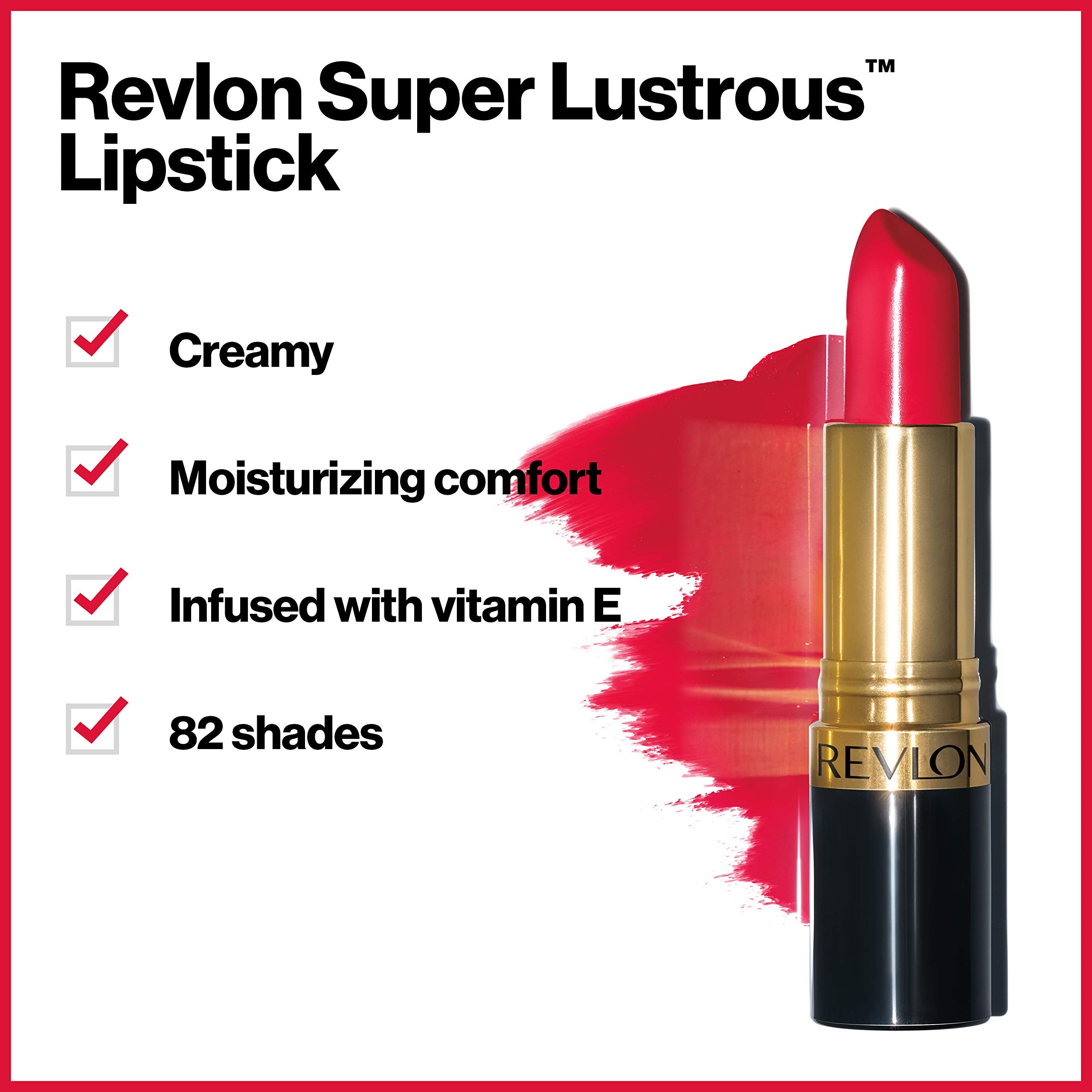 Revlon Super Lustrous Lipstick minimizes lines for a smoother look.