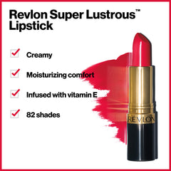 Revlon Super Lustrous Lipstick minimizes lines for a smoother look.