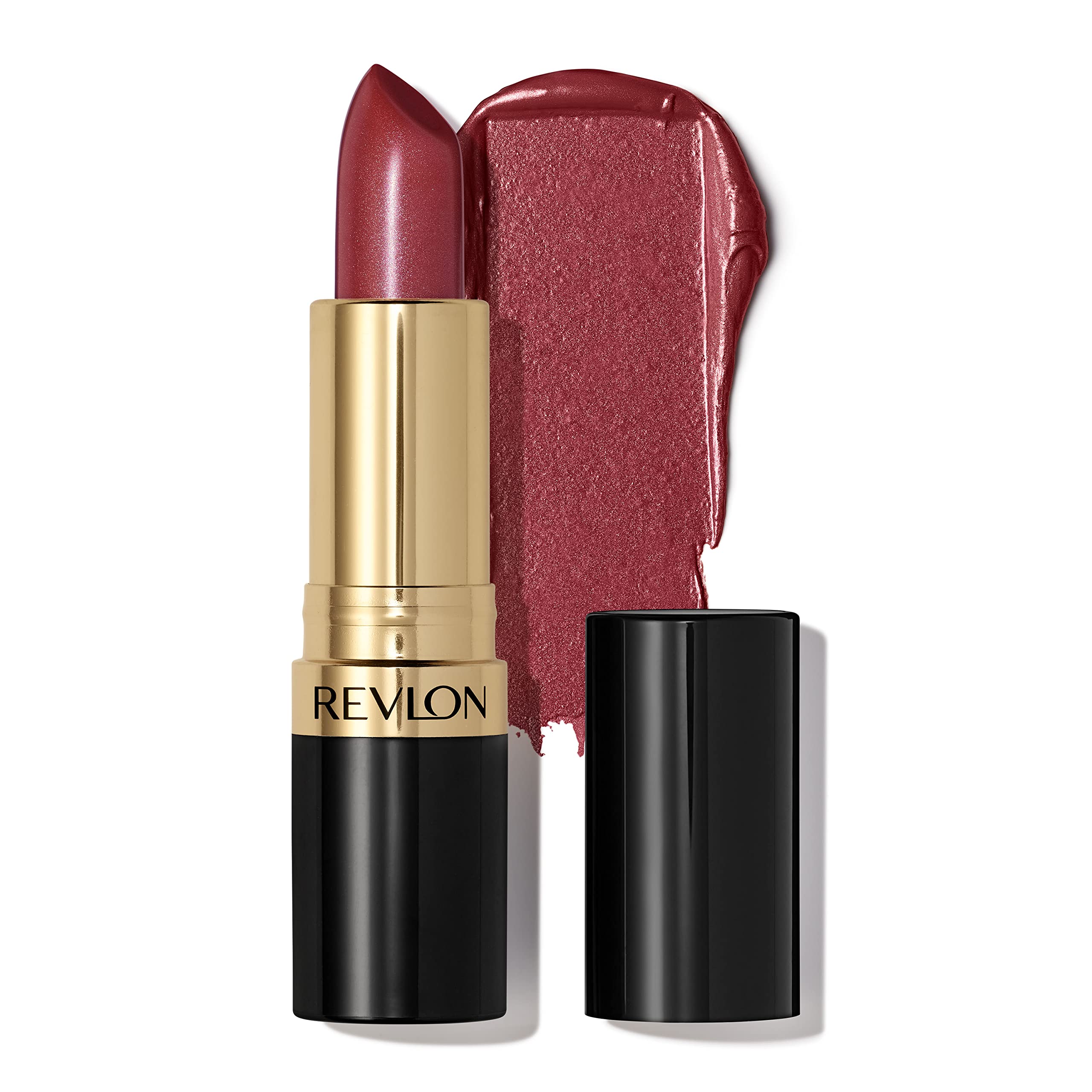 REVLON Super Lustrous Lipstick Spicy Cinnamon bullet showcases creamy color and conditioning.