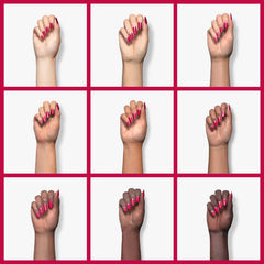 Nail with glossy finish using REVLON Cherries In The Snow close-up.
