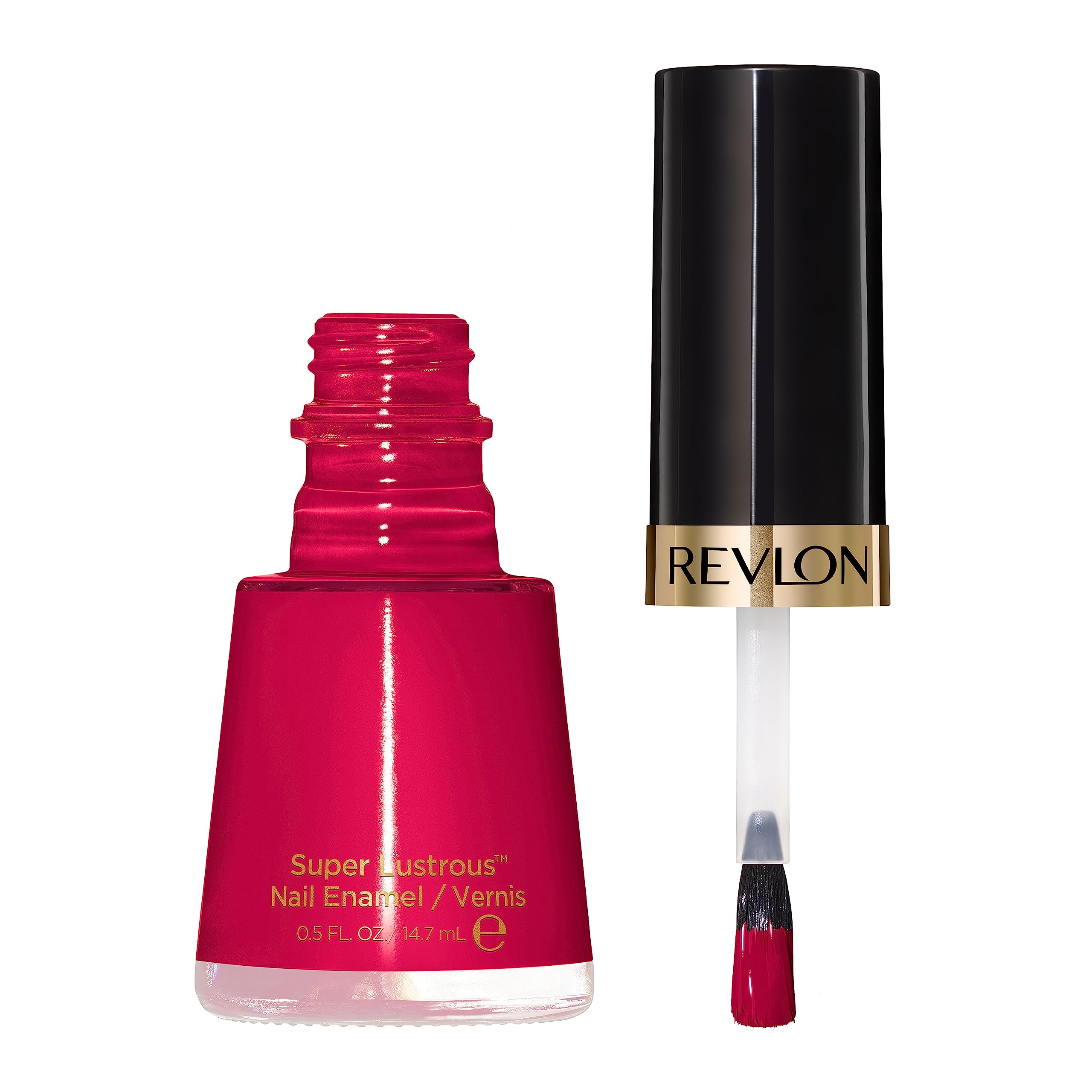 Swatches of REVLON Super Lustrous Nail Polish Cherries In The Snow show rich color.