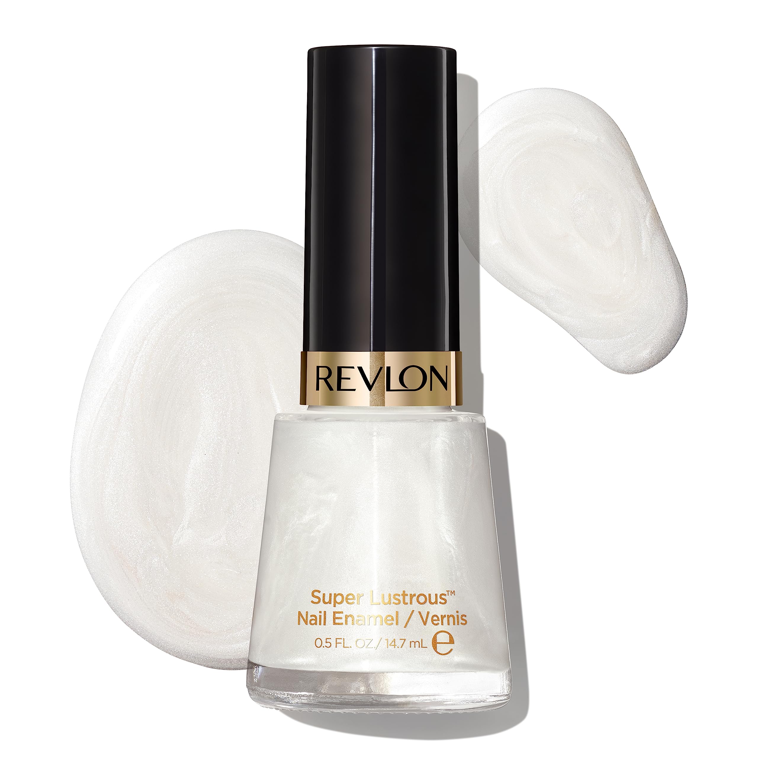 REVLON Super Lustrous Nail Polish Pure Pearl bottle showcases a high-gloss finish.