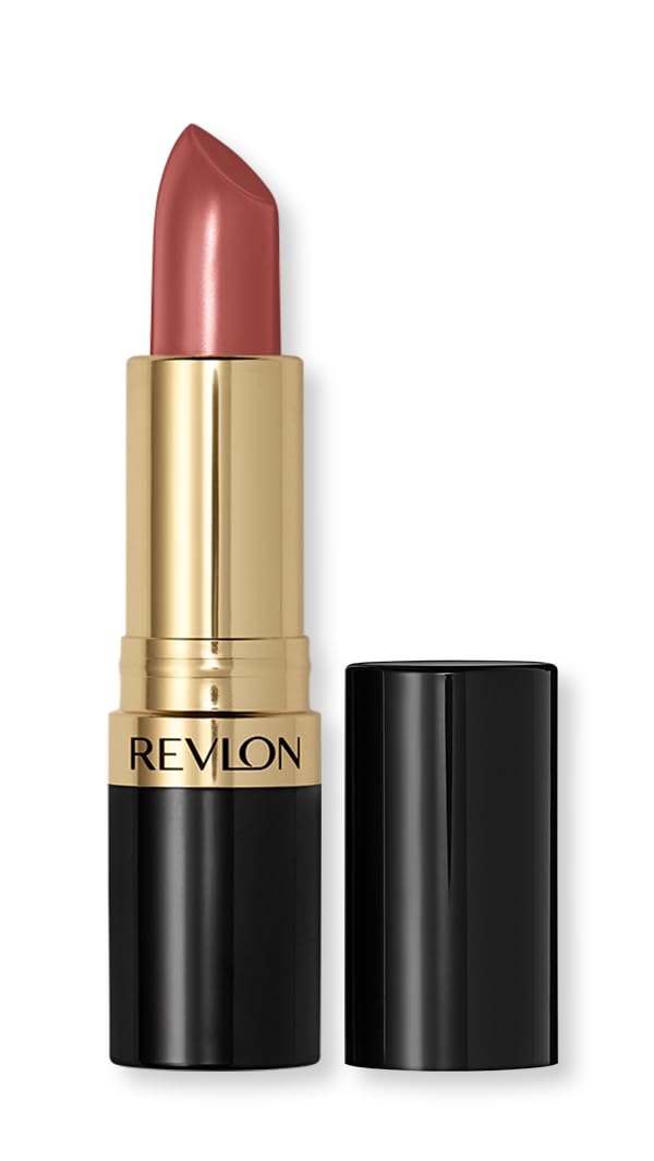 Revlon Super Lustrous Rose Velvet lipstick bullet closeup with creamy color